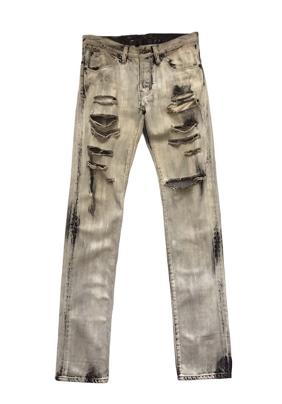 Pre-owned Avant Garde X Hysteric Glamour Itemshama Tokyo Japan Distressed Pants In Cream Distressed