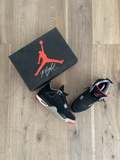 Pre-owned Jordan Nike Air Jordan 4 Bred Men's Size 9.5 Shoes In Black