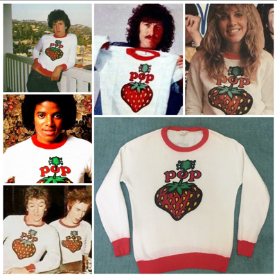 Pre-owned Pop Magazine X Rockability Vintage 1970's Pop Strawberry Famous Artist Worn Sweatshirt In White