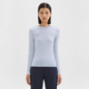 Theory Tiny Long-sleeve Tee In Organic Cotton In Pale Blue