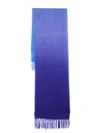 Ganni Blue Mohair Gradient Scarf In 695