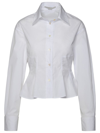 Stella Mccartney Collared Cotton Peplum Shirt In White