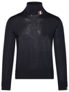 THOM BROWNE THOM BROWNE NAVY VIRGIN WOOL SWEATER