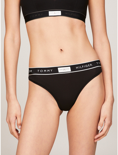 Tommy Hilfiger Th Established Thong In Black