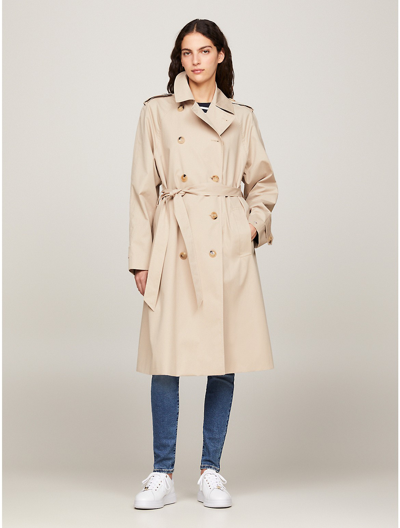 Tommy Hilfiger Cotton Trench Coat In Beige