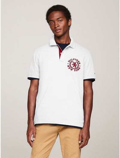 Tommy Hilfiger Regular Fit Heritage Logo Polo In White