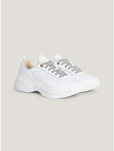 Tommy Hilfiger Chunky Leather Lace In White