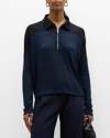 Rag & Bone Women's The Knit Zip-up Long-sleeve Polo Top In Black