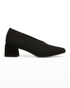 Eileen Fisher Gabby Knit Block-heel Pumps In Black