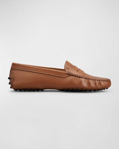 Tod's Gommini Suede Driver Penny Loafers In Glicine