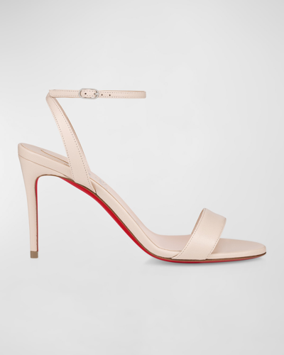 Christian Louboutin Loubigirl Ankle-strap Red Sole Sandals In Leche