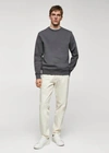 Mango Lightweight Cotton Sweatshirt Dark Grey