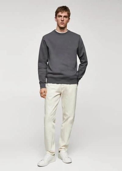 Mango Lightweight Cotton Sweatshirt Dark Grey In Dark Grey