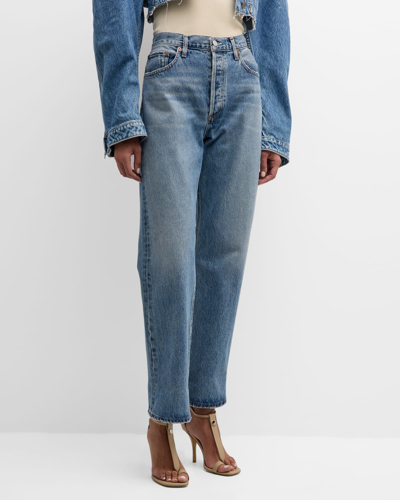 Agolde Fran Low-slung Easy Straight Jeans In Invention