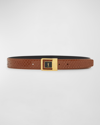 Saint Laurent Ysl Python Leather Belt In 2191 Caramel