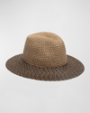 EUGENIA KIM COURTNEY GRADIENT METALLIC STRAW FEDORA