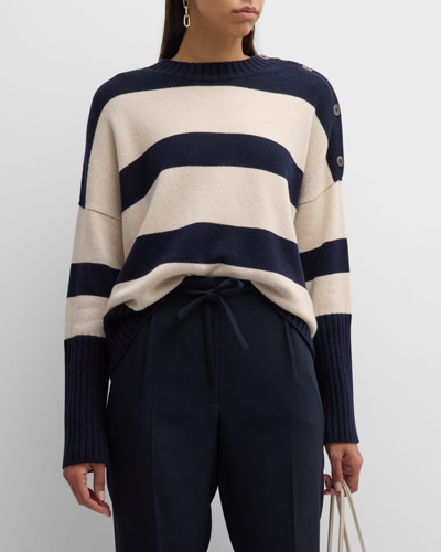 Brochu Walker Cy Striped Crewneck Sweater In Atlas Stripe