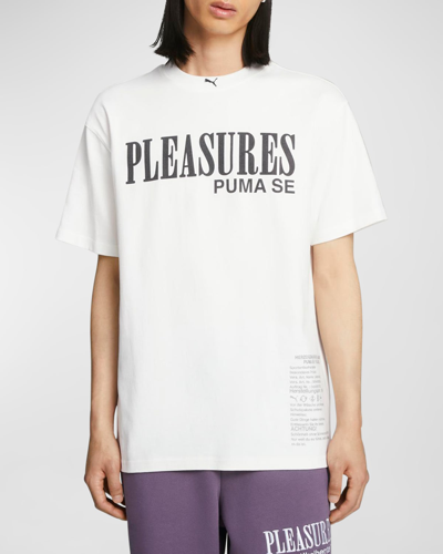 Puma X Pleasures Typo Cotton T-shirt In White