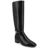 Journee Collection Wide Width Wide Calf Womens Londyn Tru Comfort Foam Stacked Block Heel Square Toe Boots In Black