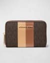 Michael Michael Kors Jet Set Small Monogram Card Holder In Multi