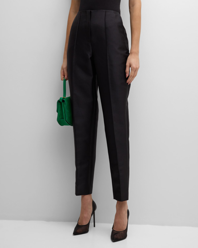 CHRISTOPHER JOHN ROGERS PLEATED WOOL-BLEND CIGARETTE TROUSERS