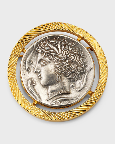 Ben-amun Roman Coin Pin In Gold