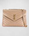 Saint Laurent Loulou Medium Ysl Chain Shoulder Bag In Storm