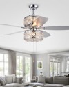 HOME ACCESSORIES DOUBLE CRYSTAL DRUM CHANDELIER CEILING FAN