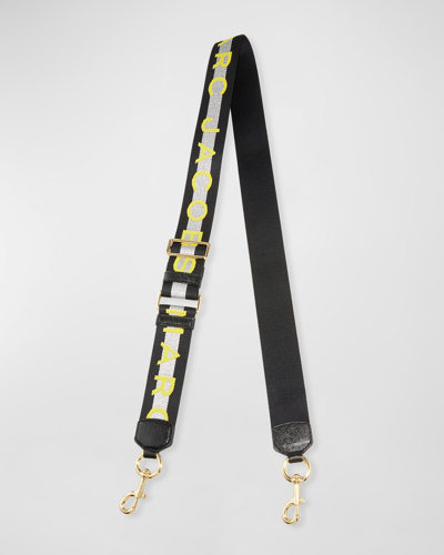 Marc Jacobs The Logo Webbing Strap In Silver