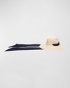 Eugenia Kim Cassidy Straw Fedora With Chiffon Scarf In Ivory