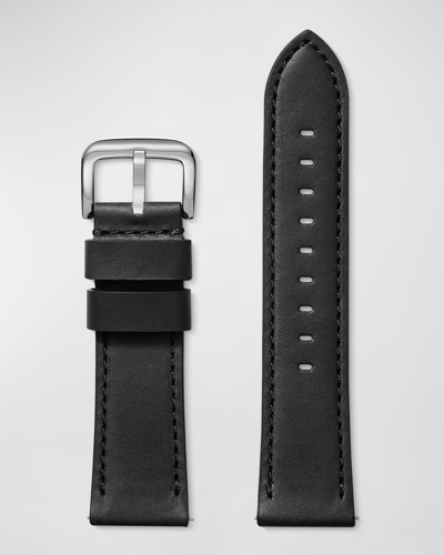 Shinola Men's Leather Watch Strap, 24mm In Black