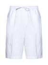 120% Lino Shorts In Beige Linen In White