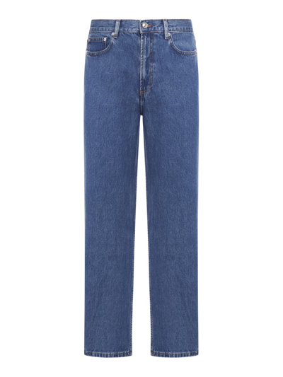 Apc A.p.c. Button Detailed Straight Leg Jeans In Blue