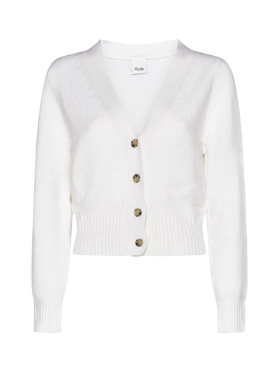 Allude Cashmere Knit Cardigan In Ivory