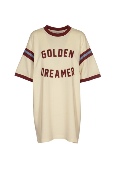 Golden Goose T-shirts And Polos In Heritage White/ Windsor Wine