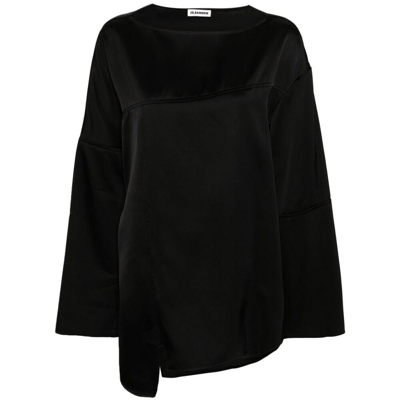 Jil Sander Long-sleeve Panelled Shirt In Black