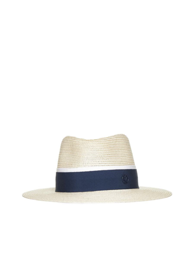 Maison Michel Hats In Natural Navy