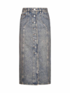 Isabel Marant Étoile Vandy Bleached Denim Midi Skirt In Pinkish Blue