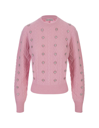 Rabanne Pink Pullover With Crystals