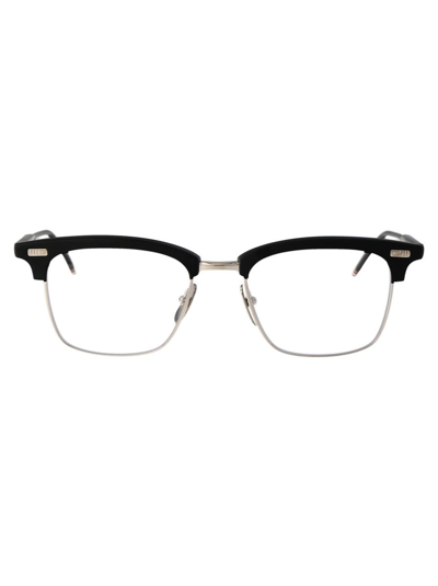 Thom Browne Tb711 Rectangular-frame Sunglasses In 005 Black