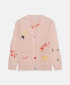 Stella Mccartney Kids' Doodle Embroidery Cardigan In Pink