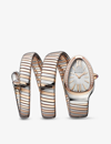 Bvlgari Steel And Gold Sp35wspgd.2t Serpenti Tubogas 18ct Rose-gold, Stainless Steel And Brilliant-cut Diamo In Steel And Gold