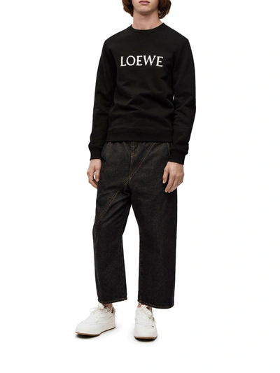 Loewe Embroidered-logo Sweatshirt In Black