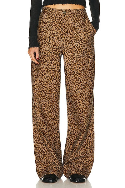 R13 Wide Leg Utility Pant In Leopard