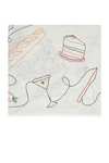 Misette Linen Embroidered Tablecloth In Multicolor