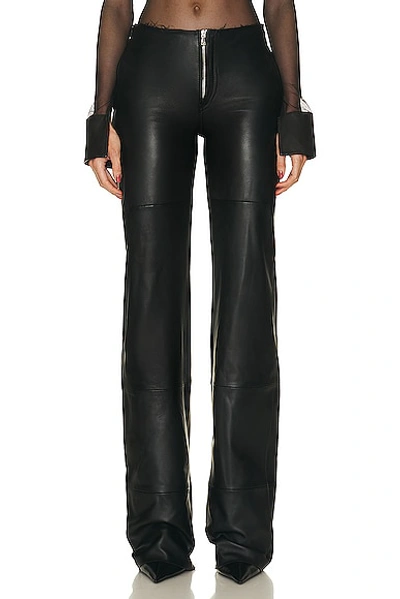 Sami Miro Vintage Undone Waist Leather Pant In Black