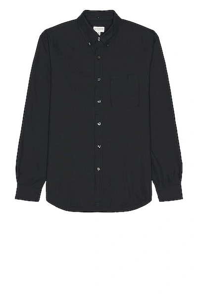 Club Monaco Oxford Solid Long Sleeve Shirt In Black