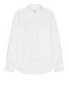 Club Monaco Long Sleeve Oxford Shirt In White