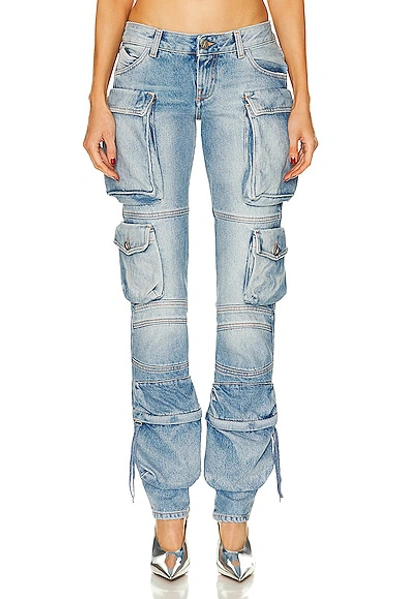 Attico Essie Cargo Jeans In Blu