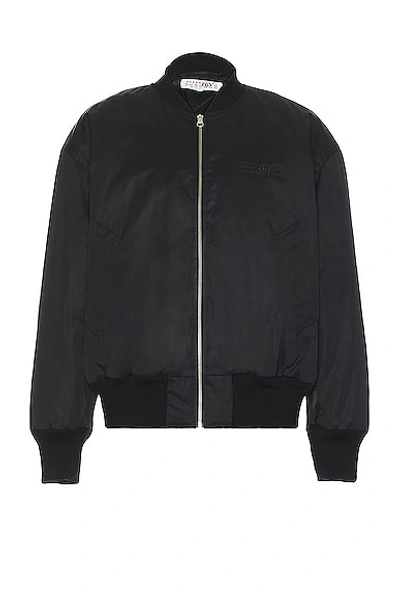 Mm6 Maison Margiela Black Zip Bomber Jacket